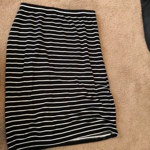 Black and white striped skirt